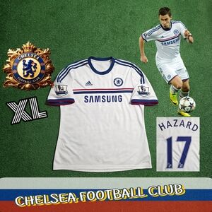 Adidas Chelsea FC Eden Hazard #17 2013/2014 Away Jersey EPL Patches XL